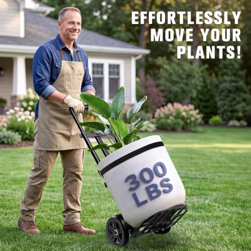 KEDSUM Plant Dolly Cart, 300LBS Foldable Heavy Duty Plant Caddy with Wheels