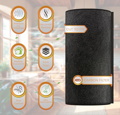 Premium Charcoal Activated Carbon Fiber Replacement Air Filter AC10, Cut To Fit AC10 for AC Vent, Floor Vent, Aquarium, Kitchen Compost Bin & More (16" x 45" x 0.15") - size: 16" x 45" x 0.2"