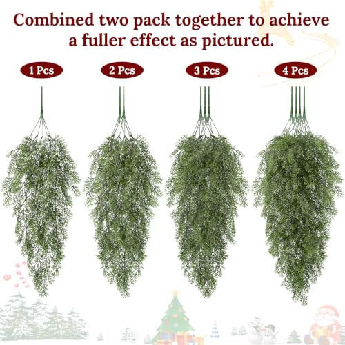 Waipfaru 4Pcs Artificial Hanging Cedar Christmas Teardrop Swag - color: Cedar, size: 4Pcs Plants