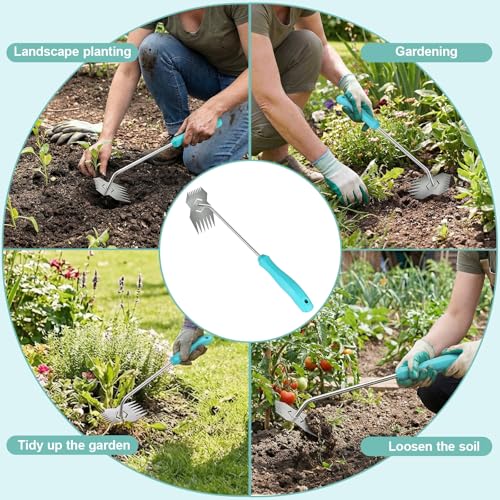 Garden Weed Pulling Tool,Weeder Tool,Garden Tools,Adopting Ergonomic Handle Design,Gardening Tools,Weed Puller Tool Suitable for Farm Planting(Blue Handle)