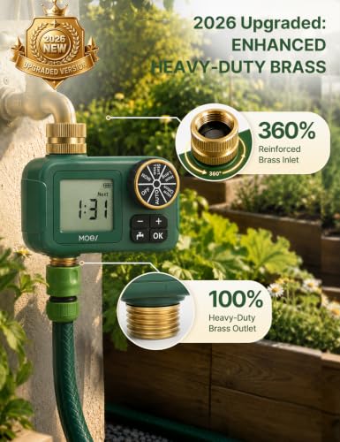MOES 1-Zone Water Timer for Garden Lawn Hose, Brass 3/4 Inlet & Outlets - size: 1 Zone