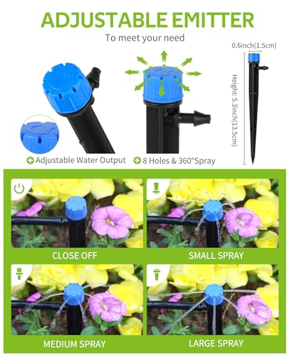 HIRALIY 50ft Drip Irrigation Kit Plant Watering System 8x5mm Blank Distribution Tubing DIY Automatic Irrigation Equipment Set for Garden Greenhouse Flower Bed Patio Lawn (Pack of 2) - size: 49.2 ft (Pack of 2)