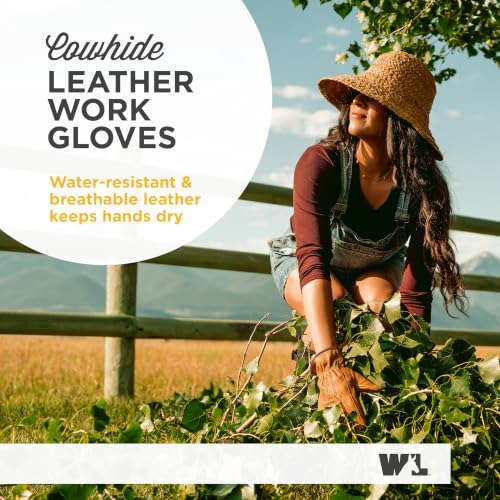 Wells Lamont Women's HydraHyde Water-Resistant Leather Work Gloves, Reinforced Palm Patch - color: Sunbaked, size: Large (Pack of 1)