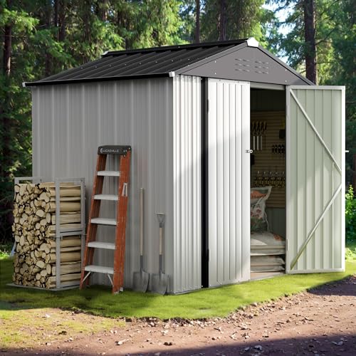 Devoko 6x4 FT Outdoor Storage Shed, White - color: White, size: 6x4 FT