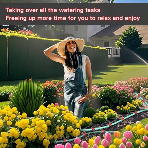 120 PCS Irrigation Drippers Sprinklers,1/4 Inch Drip Emitters, 360 Degree Adjustable Flow Dripper, 8-Hole Irrigation Nozzles for Flower Plant Watering System