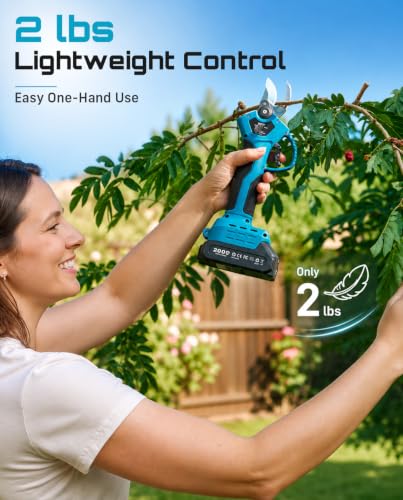 SEESII Electric Pruning Shears, 1.4" Cutting Cordless Pruner for Gardening - color: Sky Blue
