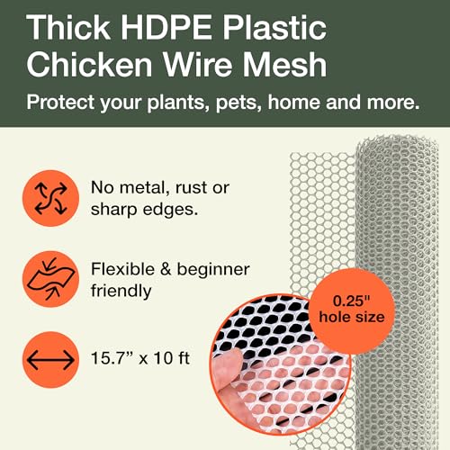 MaPorch Plastic Chicken Wire Fencing, Under Bed Blocker for Pets, White 2pk - color: White, size: Pack of 2