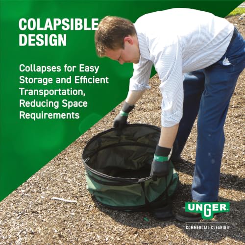 UNGER Commercial NiftyNabber Bagger - Collapsible Trash Can Waste Bag NB300