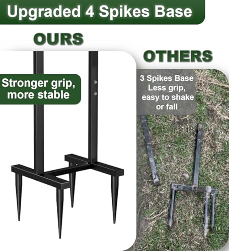 Garbuildman Garden Hose Holder with 4 Spikes, Freestanding Metal Hose Stand for Outdoor Garden, Detachable Hose Storage Rack for Lawn & Yard, Crown Black - size: 4-Spike Crown