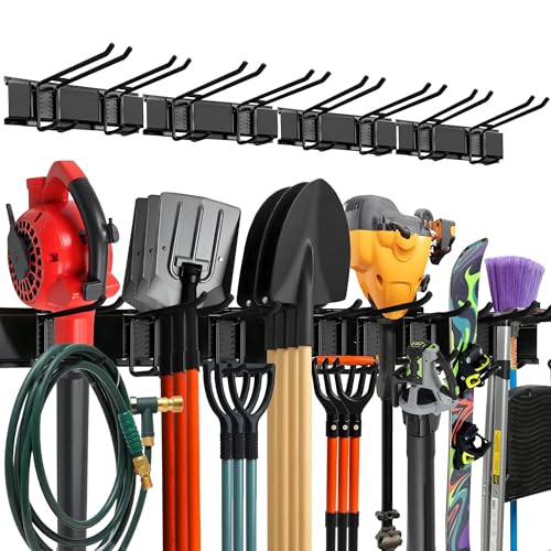 TIDYME Garage Wall Organizer, Shovel Holder Wall Mount, 64" Double Hooks - size: 64", style: Double Hooks