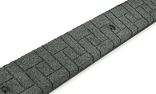Rubberific Premium Rubber Angled Terracotta Landscape Edging - 4 ft. Long, 3.5 in. High 4 in. Deep (4, Gray) - color: Gray