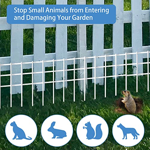 32x10-inch No Dig Animal Barrier Fence, 20 Pack White Dig Protective Fence with 1.5 inch Spike spacing, Dog/Rabbit/Groundhog Underground Defence, for Outdoor Garden Patio - size: 32x10-20P- white