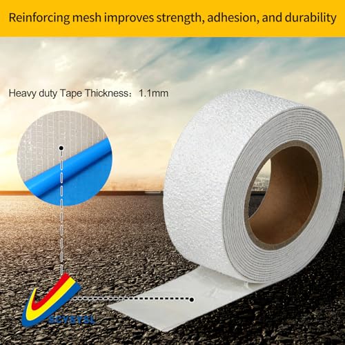 Reflective Pavement Marking Tape Slip-Resistant and Durable, Heavy-Duty Rubber Base for Outdoor Applications, Perfect for Driveways, Walkways, and Parking Areas (White, 4 Inch X 36 Feet) - color: White, size: 4 Inch x 36 Feet