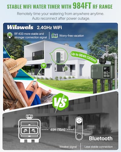 WiFi Water Timer for Garden Hose, Sprinkler Timer 3 Zone, 3 Outlet Smart Hose Watering with WiFi Irrigation Controller, Automatic Irrigation System/Rain Delay/Manual Watering D33WT06 - style: 3 ZONE