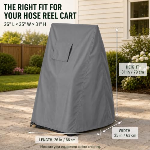 Hose Reel Cart Cover 25.9x24.8x34.6 inch Buckle Fit Cover - color: Small - Hose Reel Free Standing Cover