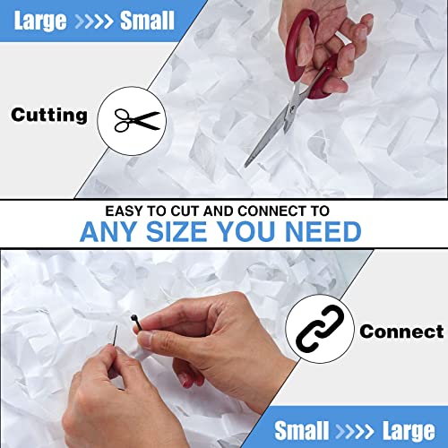 Sposuit Camo Netting - Camouflage Net 10x20 20x20 10x10 5x10 5x20, Military Camo Netting for Hunting Bulk Roll, Camo Tarp Sunshade Net for Party Decorations, Sunshade, Camping Ghillie Netting - color: White, size: 5ft x 13ft(1.5M x 4M)