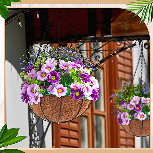 Dandat 12 Pack Metal Hanging Planter Basket, Coconut Coir Liner, 10 Inch - size: 10 Inch