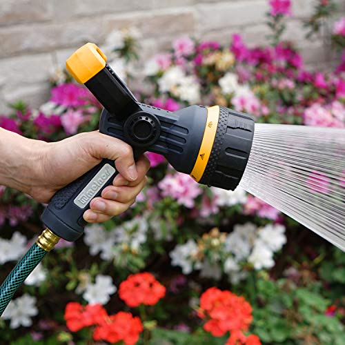 Melnor 65157AMZ Torrent 7-Pattern Hose Nozzle, High-Flow Spray with Metal Core and Flow Control Lever, Heavy-Duty Water Nozzle for Cleaning and Watering, Black, Orange - size: Multi-Pattern, style: Fireman's