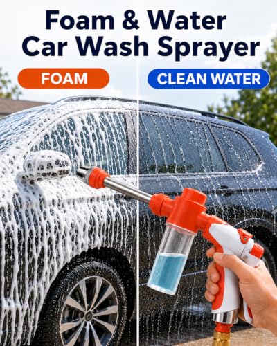 High Pressure Hose Nozzle with Soap Dispenser for Garden Hose