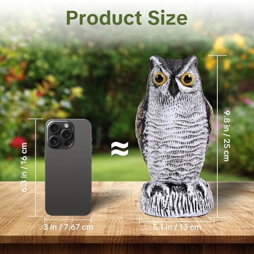 OFFO 2 Pack Realistic Owl Statue, Hand-Painted Garden Owl Decor, 10 Inch - size: 10 in