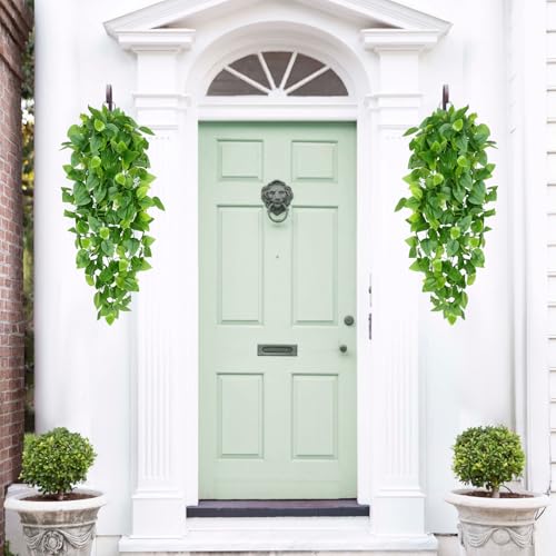 Waipfaru Fake Hanging Plants, 4Pcs Faux Ivy Pothos Vines Greenery - color: Epipremnum Aureum, size: 4Pcs Plants