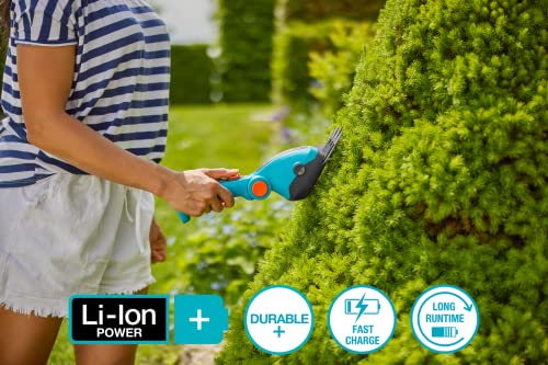 GARDENA Cordless Hedge Trimmer and Grass Shears, 80 Min Runtime - 09887 - style: Grass Shears
