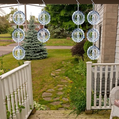 9 PCS Stainless Steel Bird deterrents for Outside,Crow Deterrent,3D Bird Scarer Discs Set Pigeon Deterrent,Bird reflectors to Keep Birds Away Woodpecker Deterrent for House - color: 9 Discs Owl Bird Scare Discs Set