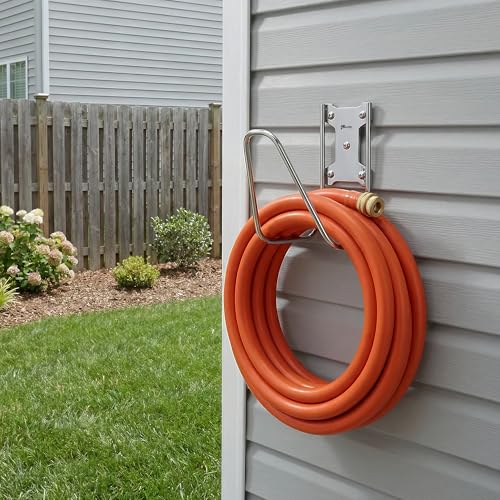 JBscoop Garden Hose Holder, Stainless Steel Wall Mount for Water Hose & Extension Cords, Heavy Duty & Rust Proof