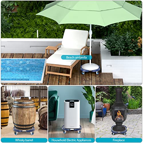 VANCASTLE Plant Caddy with Lockable Wheels 15-22'' Adjustable Plant Stand - color: Blue, size: 1