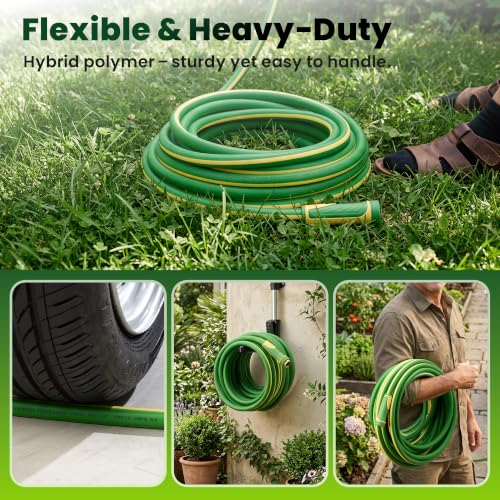Garden Hose 50ft x 5/8", Heavy Duty Water Hose, Kink Resistant - color: Green, size: 50FT