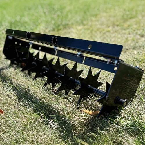 YITAMOTOR 32" Tow Behind Lawn Spike Aerator with 8 Spikes Disks for ATV/UTV