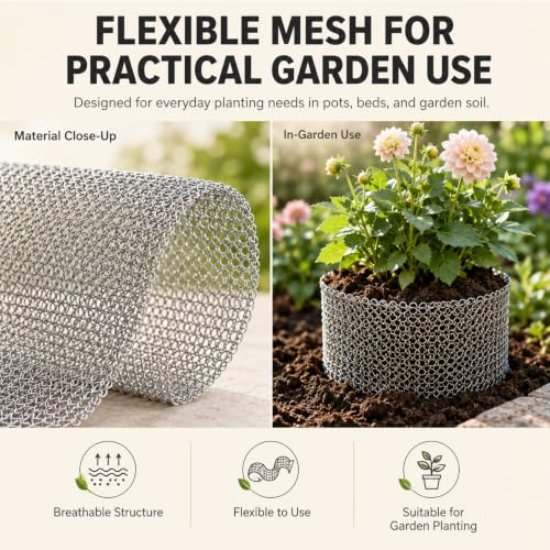 50 Pack 1-Gallon Stainless Steel Gopher Baskets for Planting – Underground Root Protector Cages for Garden Vegetables, Flowers & Bulbs – Reusable Wire Mesh Guards Against Voles & Burrowing Rodents