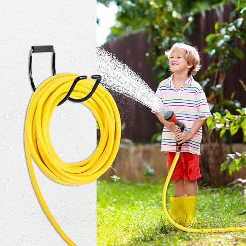Garden Hose Holder Wall Mounted,304Stainless Steel Solid Hook Holds Up to 150Ft - Orange - color: Orange-1