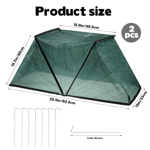 CIEOVO 32.5" x 13" x 15.7" Garden Plant Shade Tent, Foldable Raised Garden Beds Plant Protector Sun Shade Cloth with Stakes Plant Protector UV Resisitant Shade Net Crop Cages for Outdoor Plants