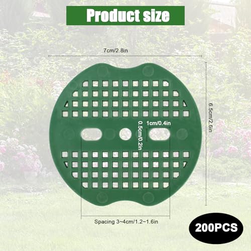 200Pcs Garden Staples Plastic Buffer Washer,Landscape Stakes Pad Gasket,Garden Stakes Gasket,Yard Pins Gasket Keep The Barrier from Ripping and Create a Sturdier Hold(Green) - color: Green Round