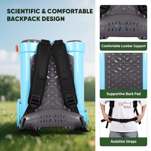 4.2 Gallon Battery Powered Backpack Sprayer, 21V Powerful Electric Sprayers in Lawn and Garden, 41" Telescopic Wand Battery Powered Sprayer, 80PSI Adjustable Pressure Yard Sprayer with 8 Nozzles