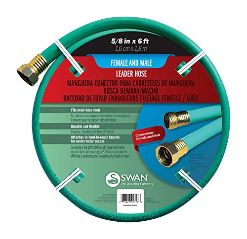 Swan Leader Hose with 5/8" Diameter by 6 Foot - 2 Pack, Male/Female