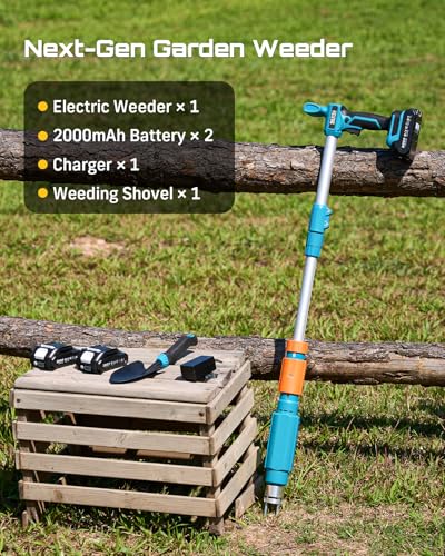 Seesii Electric Stand Up Weed Puller Tool with 2 x 2000mAh Batteries