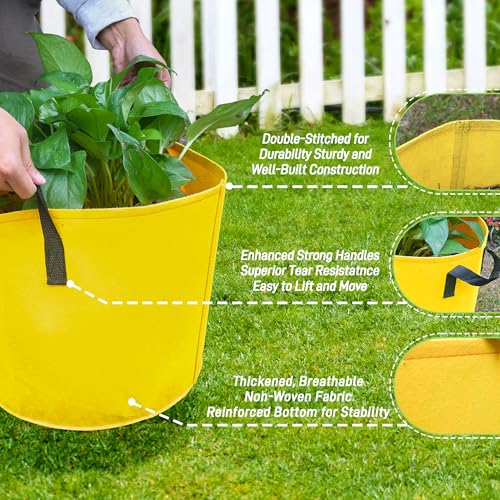 7-Gallon Fabric Grow Bags (7 Pack of Mix Colors) with Handles for Vegetable - size: 7 Gallon