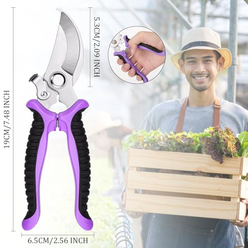 Lothee 9 Pcs Garden Pruning Shears Bulk, Gardening Shears&Scissors, Purple - color: Purple