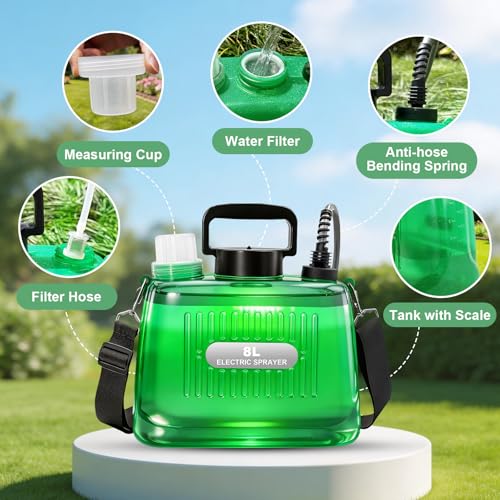 SideKing 2 Gallon Battery Powered Sprayer, Electric Garden Sprayer with 3 Adjustable Pressures & Telescopic Wand, Rechargeable Weed Sprayer for Lawn, Yard & Pest Control, 4 Nozzles Included - size: 2 Gal