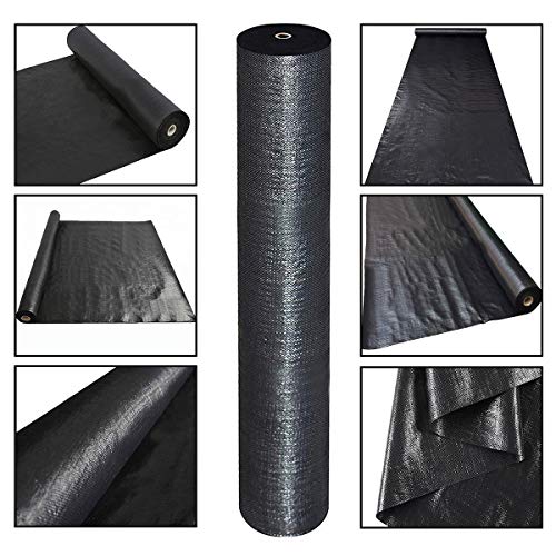 Premium 5oz Pro Weed Barrier Landscape Fabric Ground Cover Heavy Duty Commercial Anti-Weed Gardening Mat, 6ft x 300ft, Black - size: 6ftx300ft