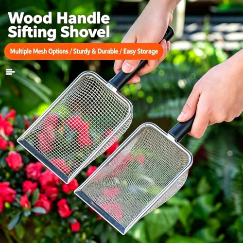 3PACK Gardening Soil Sifter, Rust-Proof Garden Sifters Tool