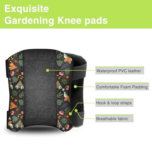 Garden Knee Pads for Women, Lightweight Waterproof KneePads for Gardening, Anti Slip Leather Foam Padding Kneeling Pads for Flooring and Carpet Cleaning, House work, Gardening Maintain, Knee Protector, Butterfly - color: Butterfly