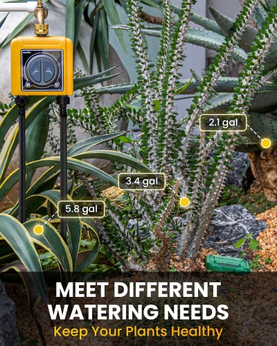 RAINPOINT WiFi Hose Timer, Smart Water Timer for Garden, Drip Irrigation Controller System with Wi-Fi Hub Automatic Manual Watering, Alexa APP Voice Control
