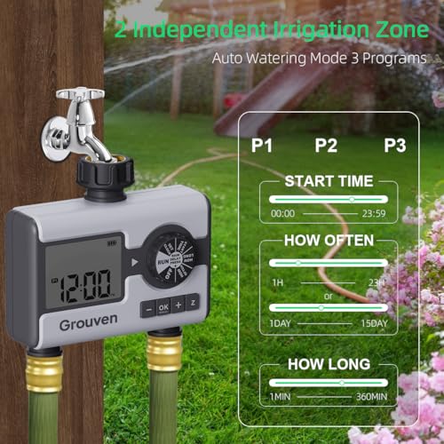Garden Sprinkler Hose Timer Automatic Watering System 2 Outlet - style: 2 outlets