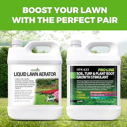 Covington Liquid Lawn Aerator (32oz) – Soil Conditioner & Softener for Lawns & Gardens – Loosens Clay & Compacted Soil for Better Water & Nutrient Absorption – Liquid Aeration Concentrate, Made in USA - size: 1 Quart