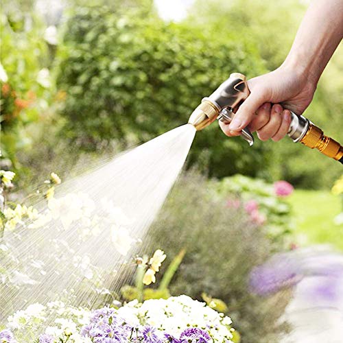 FANHAO Upgraded 100% Metal Garden Hose Nozzle Heavy Duty, High Pressure - color: Silver, size: Adjustable Tip