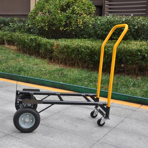 Heavy Duty Hand Truck Cart and Dolly for Yard & Garden, 2 in 1 Convertible, 330 lbs Capacity, Rigid Steel Frame Moving Dolly Cart with Removable Handle for Outdoor & Jobsite Hauling - size: Hand Truck and Dolly