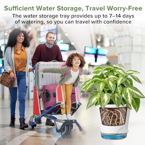 GARDIFE 2026 Upgraded Self Watering Plant Pots with Drainage Hole, 7/6.5/6/5.5/5/4 Inch Flower Planting Containers for House Plants, African Violet, Flowers, Cactus (White, 7+6.5+6+5.5+5+4 inch) - color: 7-white-upgraded, size: 7+6.5+6+5.5+5+4 inch